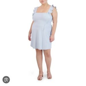 BCBG Paris Light Blue Ruffle Mini Dress